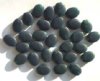 30 12x9mm Matte Montana Blue Green Marble Flat Oval Beads